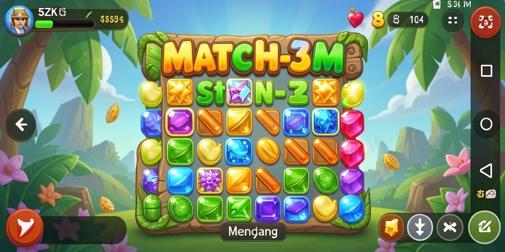 Tampilan gameplay 5ZK yang penuh warna dan menantang.