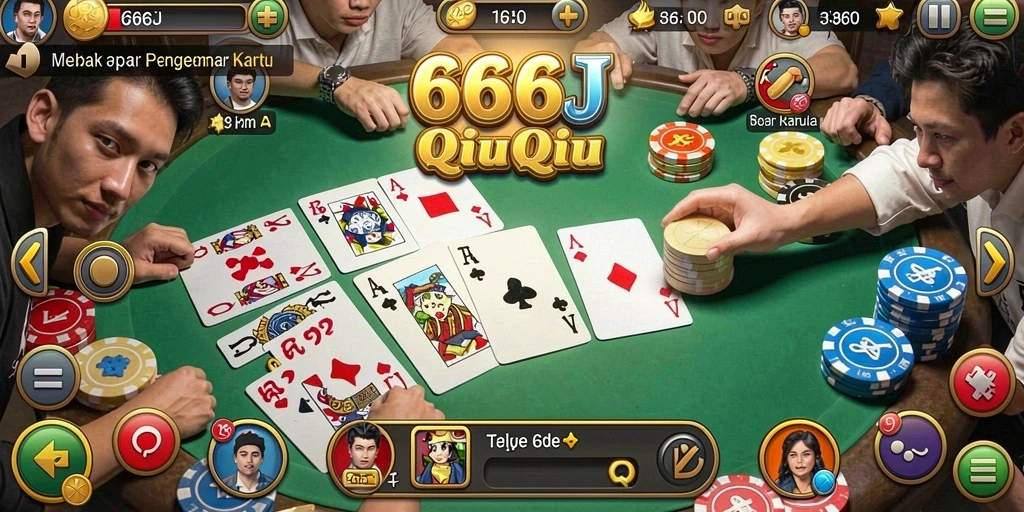 Tampilan gameplay menegangkan dalam permainan QiuQiu.