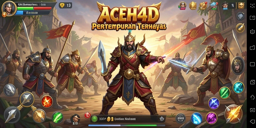 Tampilan dinamis gameplay ACEH4D dalam pertempuran Battle Royale.