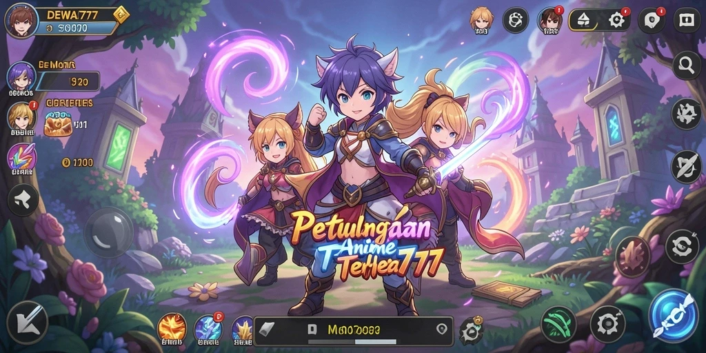 Tampilan gameplay DEWA777 dengan karakter anime yang menawan.