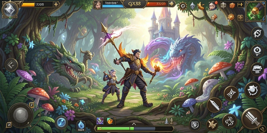 Screenshot menunjukkan karakter utama menjelajahi dunia yang menakjubkan.