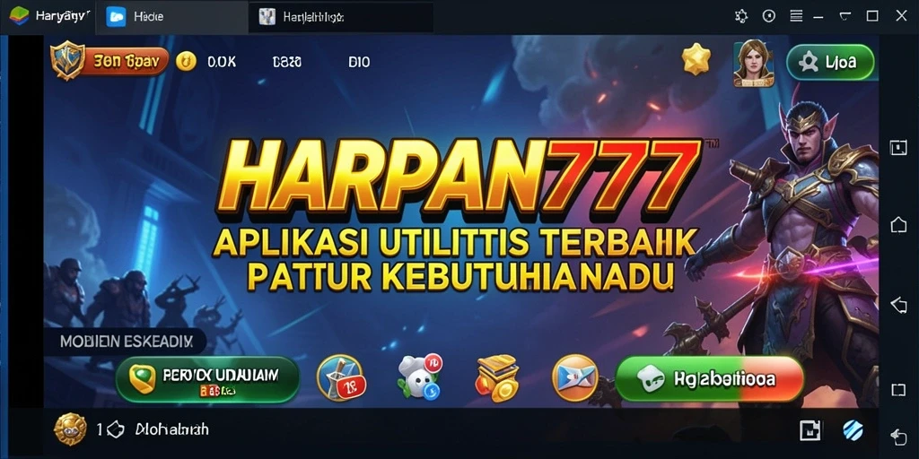 Tampilan antarmuka utama HARAPAN777 yang ringkas dan fungsional.