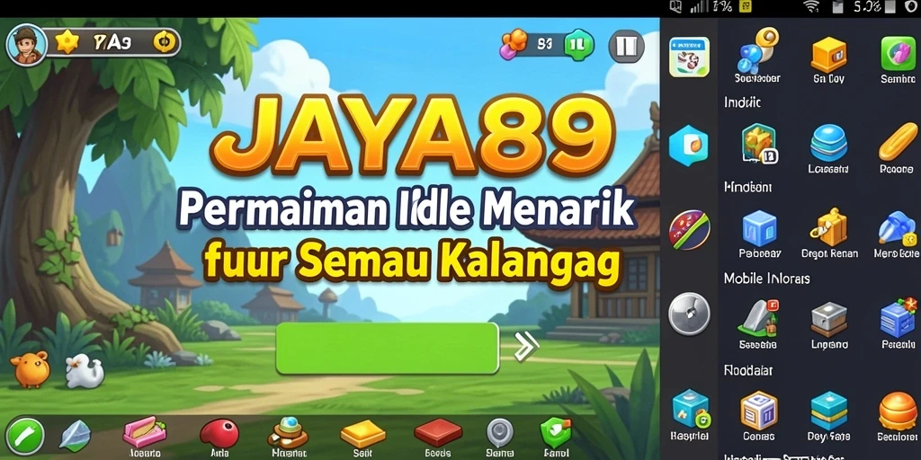 Tampilan gameplay JAYA89 yang penuh warna dan menarik dari skema Idle.