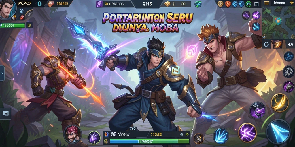 Tangkapan layar PCPC7 menampilkan aksi intens di arena MOBA.