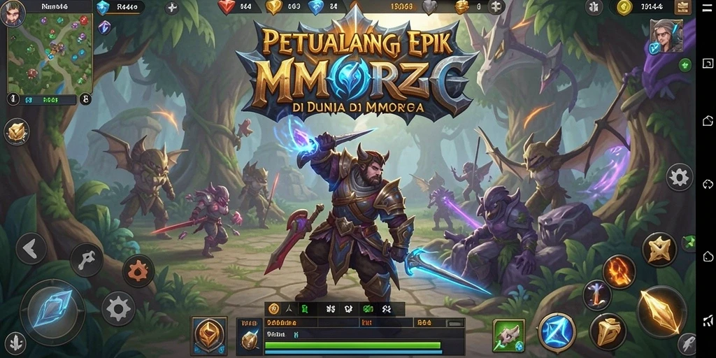 Tampilan gameplay seru RR44 dalam dunia MMORPG yang luas.