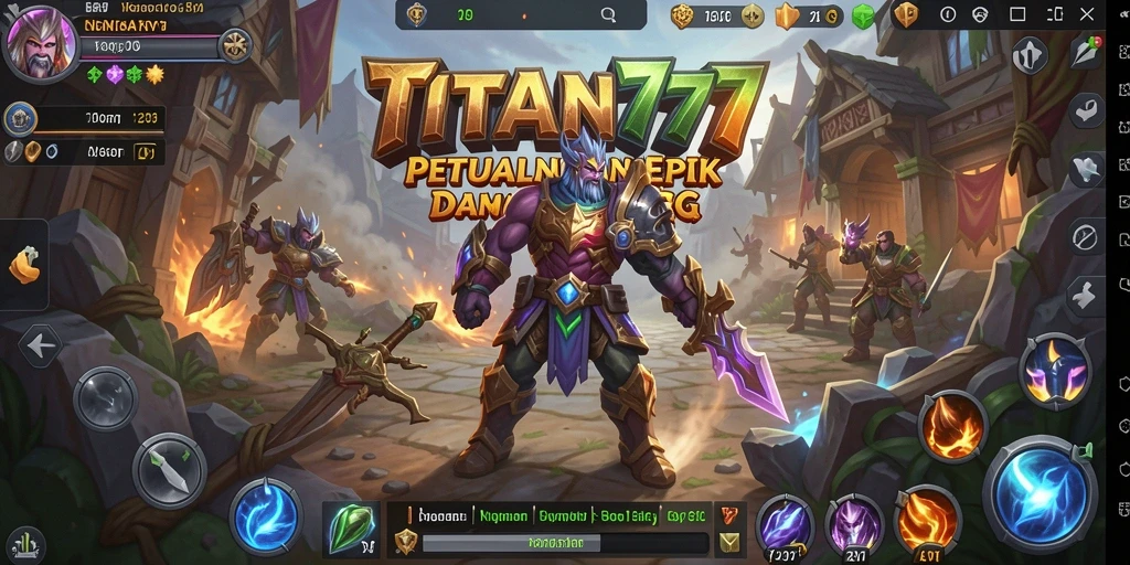 Tampilan gameplay seru dan mendebarkan di TITAN777 saat berperang melawan monster.