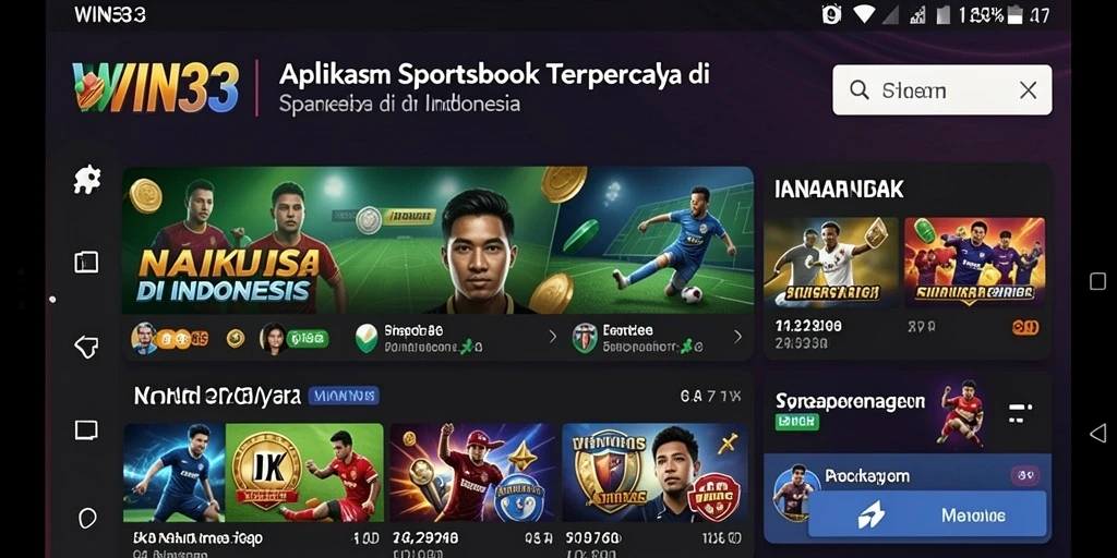 Tangkapan layar WIN33 menampilkan antarmuka taruhan olahraga yang menarik.